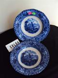 Staffordshire/England Flow Blue bowls,old castle pattern 1860-75. set of 2.
