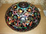 Stained glass light fixture Tiffany style, shade 20" diameter x 12" high
