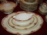 Noritake Red Vornay china set; 88 total pieces