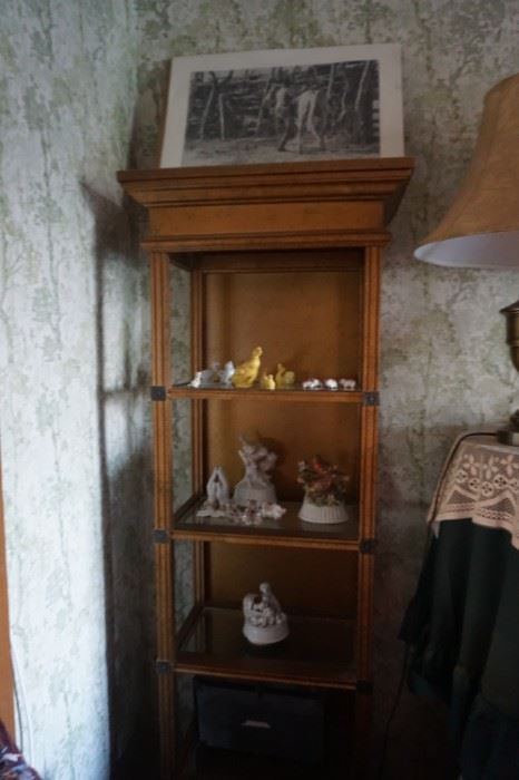 display shelf with figurines