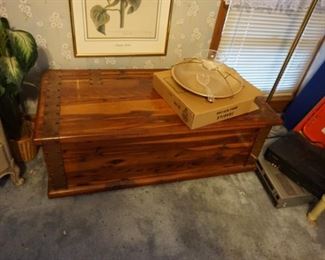cedar chest, vintage serving piece
