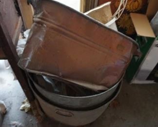wash tubs, copper kettle