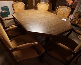 dining table with leaves and chairs