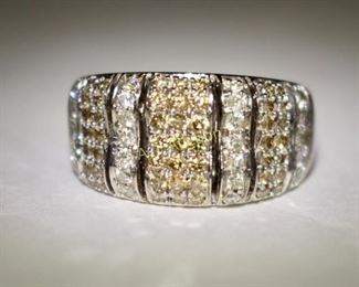 Champagne and White Diamond Band