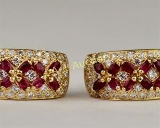 Ruby and Diamond Earrings