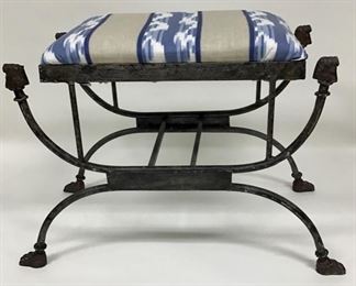 Handsome 22” Bench with Lion Heads 
