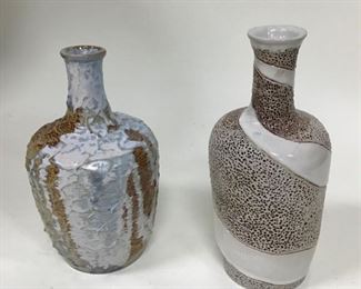 2 Hand Panted Pottery Vases 