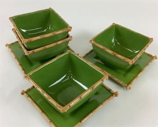 Bamboo Style Plates and Bowls 