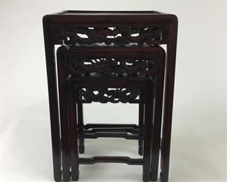 Set of 3 Asian Nesting Chairs 