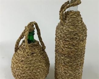 Vintage Straw wrapped Jugs 