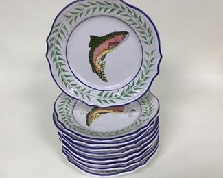 Decuta Trout Luncheon Plates set of 9