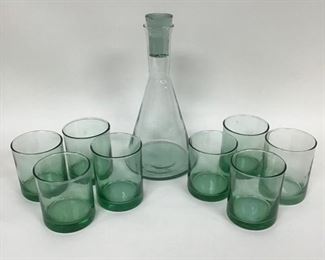 Green Recycled Glass made in Spain by Albi Eco and Knobler with Decanter 