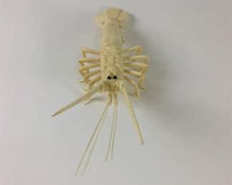 Small Articulated Carved Bone Lobster 