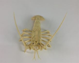 Large Articulated Carved Bone Lobster 