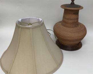 Pair of Vintage Ginger Jar Wicker Table Lamps