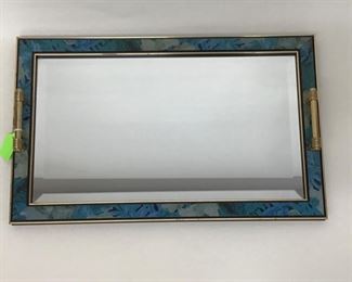 Multi Colored Framed Mirrored Tray