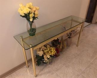 Brass/glass console table