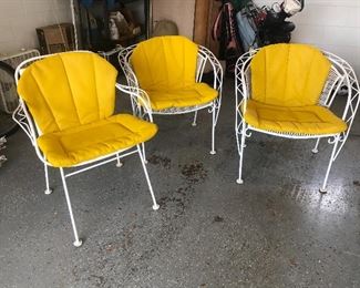 White iron garden chairs 