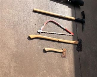 axes, picks, saws