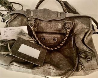 Balenciaga City Bag- Color:  Dim Gray.  Excellent like new condition.  Hardware still has plastic shield.  Strap, mirror and extra leather strings all included.  $450