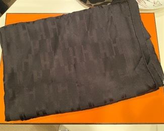 Hermes Silk Wool Faconnee Grand H Scarf - $350