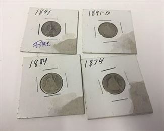 Lot 001
Four Seated Liberty Dimes