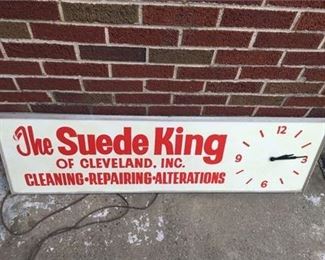 Lot 036
The Suede King Local Cleveland advertising Clock