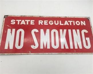 Lot 174
Double Sided porcelain sign No Smoking State regulated