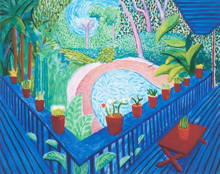 1
David Hockney
b. 1937, British
"Red Pots In The Garden," 2000-2017
Giclee print on Somerset Enhanced cotton rag paper with hand finished edges under Plexiglas, The Tate, pub.
Unsigned, with the Tate blindstamp in the lower right corner
Image: 11.5" H x 14.5" W; Sheet: 14" H x 18" W
Estimate: $800 - $1,000