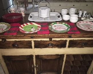 Assortment of Christmas Dishes and 
White Dishes