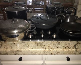 Collection of Cookware
ZWilling J.A. Henckels 
Large Wearever Skillet 
Kenmore Heat  Distributing Soup Pot
(2) Kenmore Hear Distributing    
Skillets