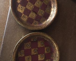 (2) Lovely Faux Finished Coasters or Dishes 