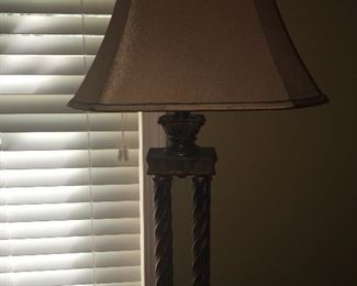 Tall Table Lamp with Silk Shade