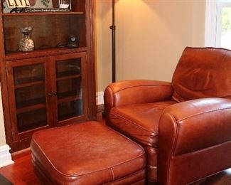 Leather Chair and Ottoman