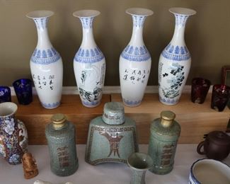Porcelain and Sake bottles