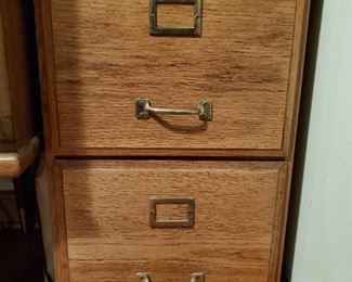 2 Drawer Oak File Cabinet. Working lock - $60