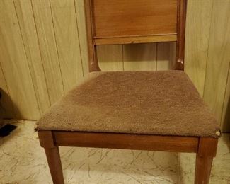 Antique - 1957 Kent Coffey Mid- Century Modern Desk with Original Chair - matches bedroom set Stain on top of desk and chair is wobbly and covering on chair is well worn - $800