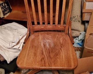 Oak Office Chair that adjusts up and down - $40
