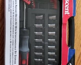 Crescent 39 Pc Racket and screwdriver Set - Brand new packaging. Comes in its own storage case - $10