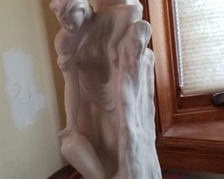 Van Briggle Full size Lady with water pot Lamp