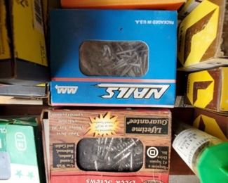 Lots of Nails, Screws, Fasteners, Bolts, Nuts, electric fastners and more.
