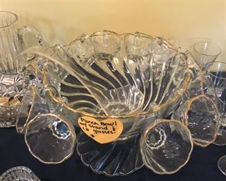 Punch Bowl with 12 Glasses