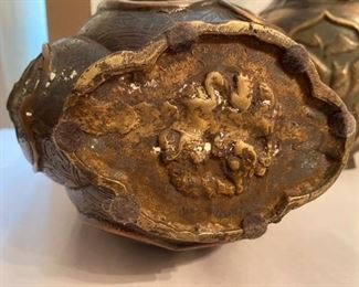 #1 Pair of Oriental bronze vases from 1950’s 14 1/2” x 8”			 $400
