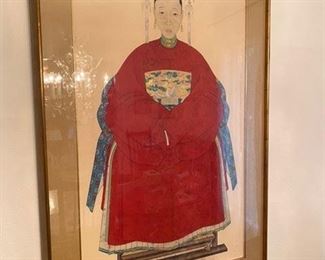 #72 Chinese Ancestor Portrait 19th century Empress water color 58”H x 27”W $1,500