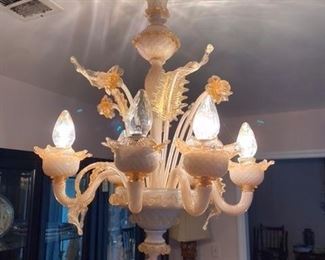 #8 Murano Chandelier pink (need restoration) 19” x 26” 			$375 (all pieces there)
