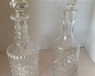 #52 - 2 Glass crystal Decanters   $75     and     $50 

