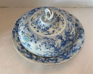 #53 Oriental Blue Covered Soup Bowl ‘Tanga’          $  90
