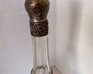 #63 Etched & Silver Decanter 	$100