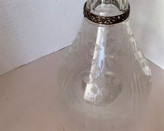 #63 Etched & Silver Decanter 	$100