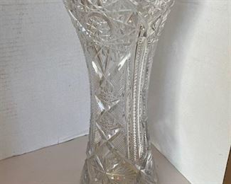 #64 Cut Crystal Vase  1’H x 5”		$110
